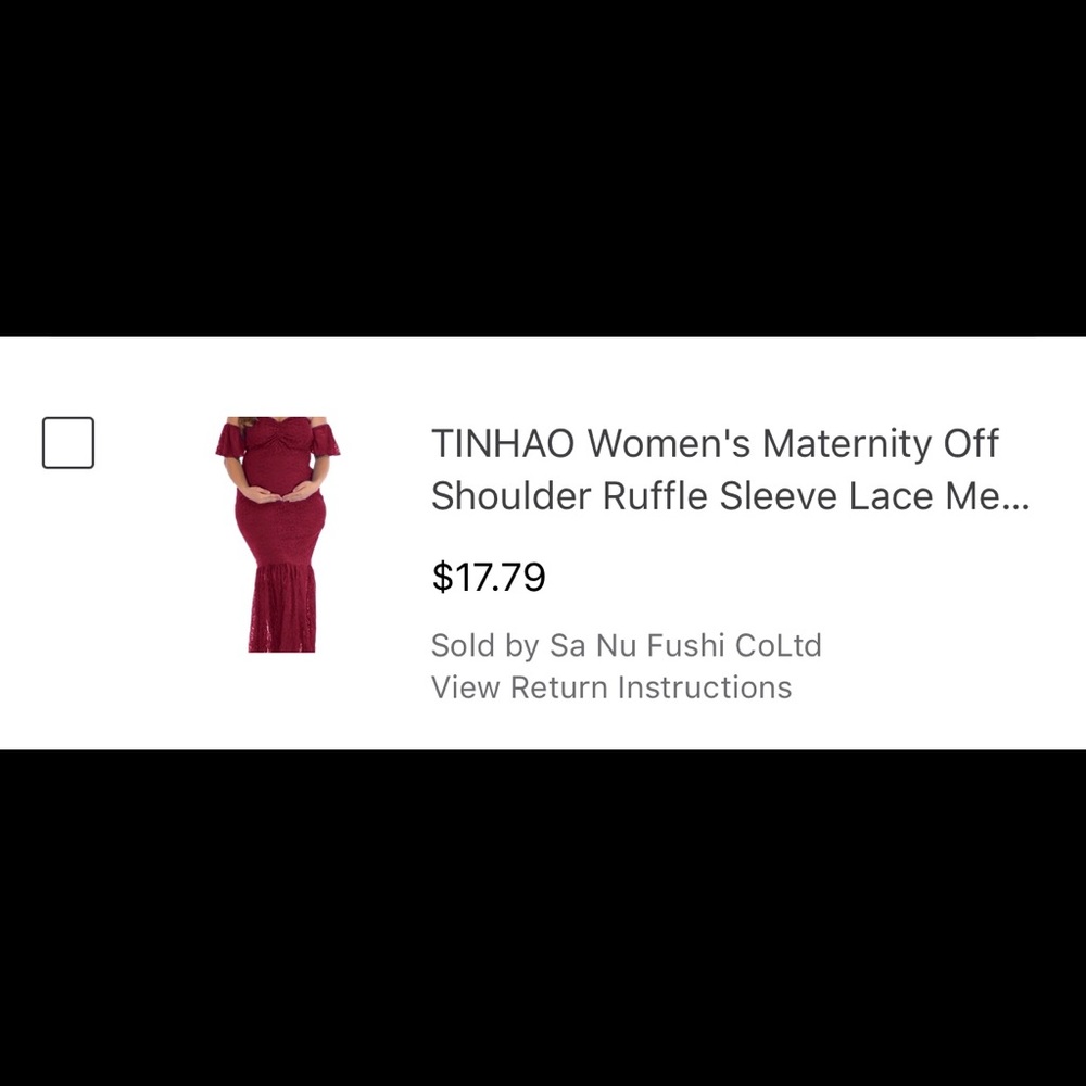 Maternity photo shoot gown dress maxi lace red